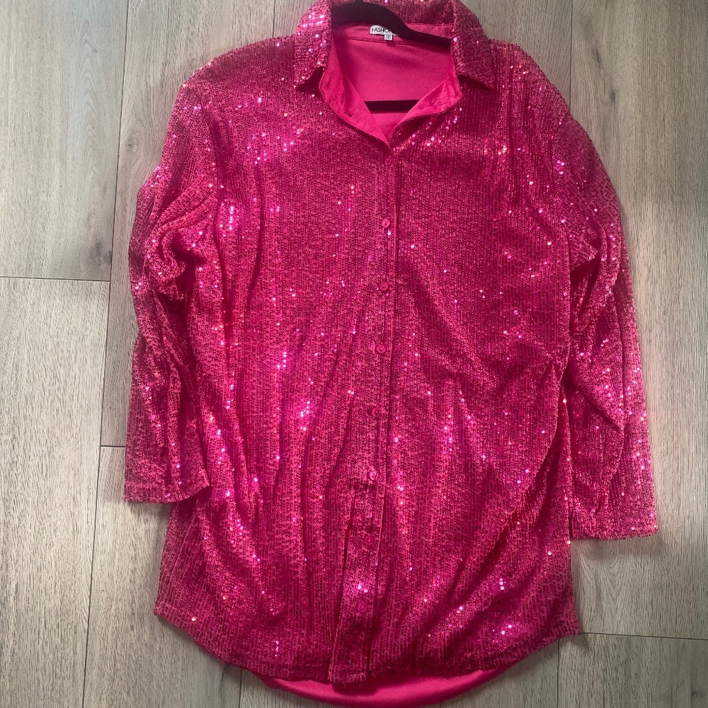 Fashion Nova Pink Sequin Dress - Picture 2 of 4